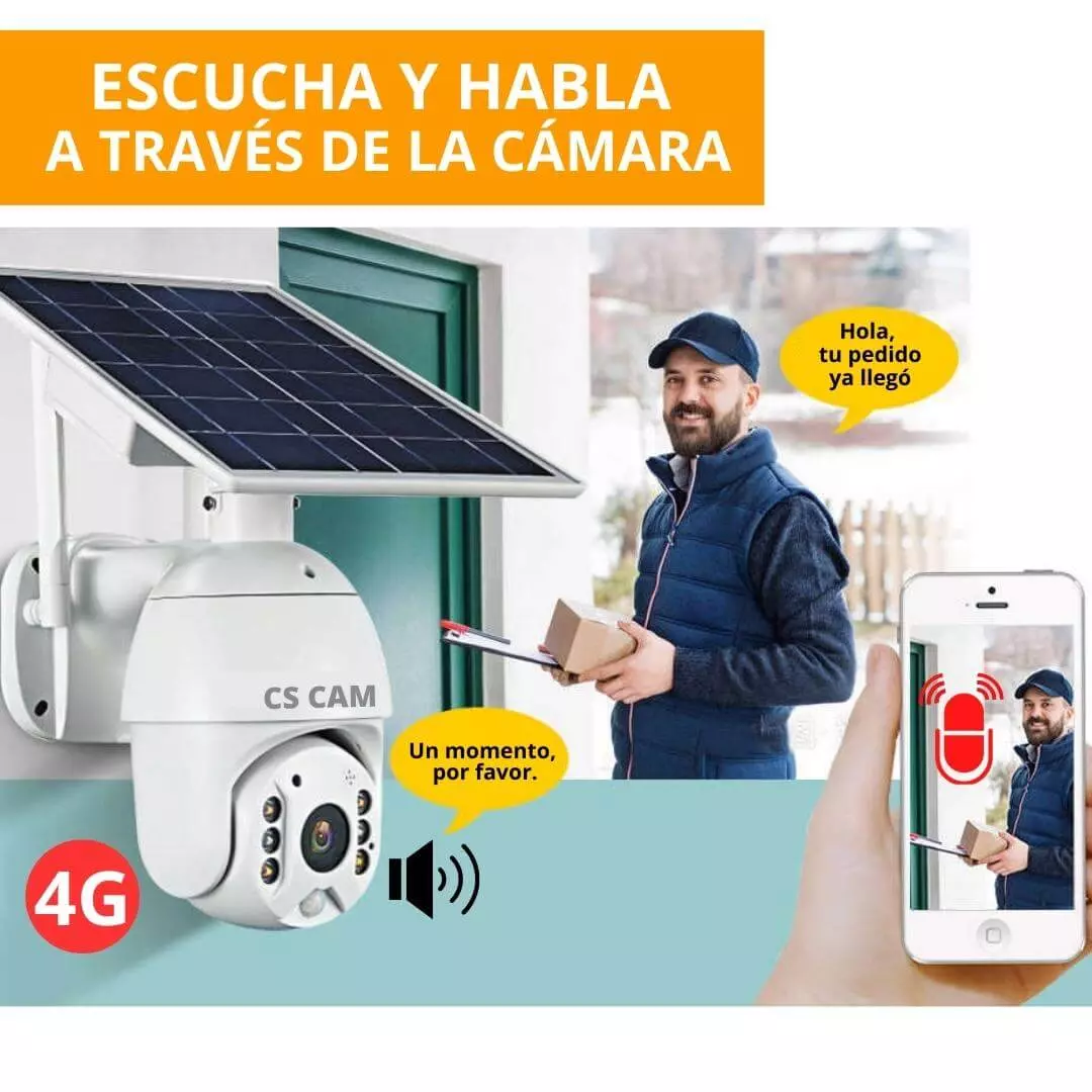 Camara de seguridad 4G con Panel Solar con audio y movimientos controlado  desde el celular – cscam