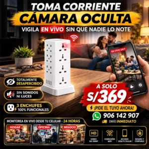 Camara espia Tomacorriente 1080p full HD